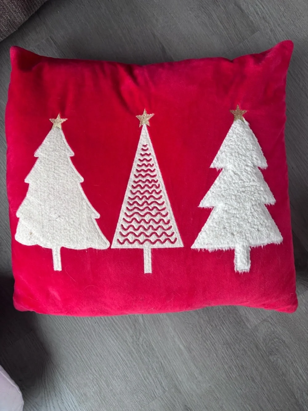 Holiday Red Christmas Tree Decorative Pillow - No Brand